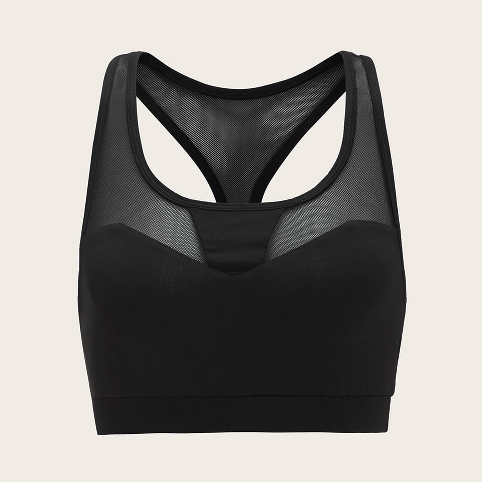 Mesh Sports Bra - Black